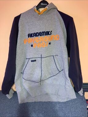 Vintage Akademiks Gray & Navy 'Playground Pros' hoodie